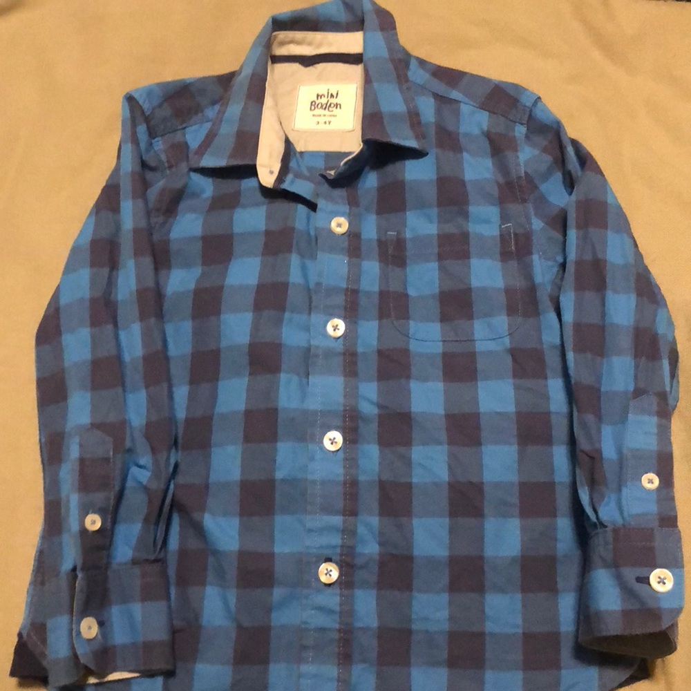 Mini Boden Plaid Button up.